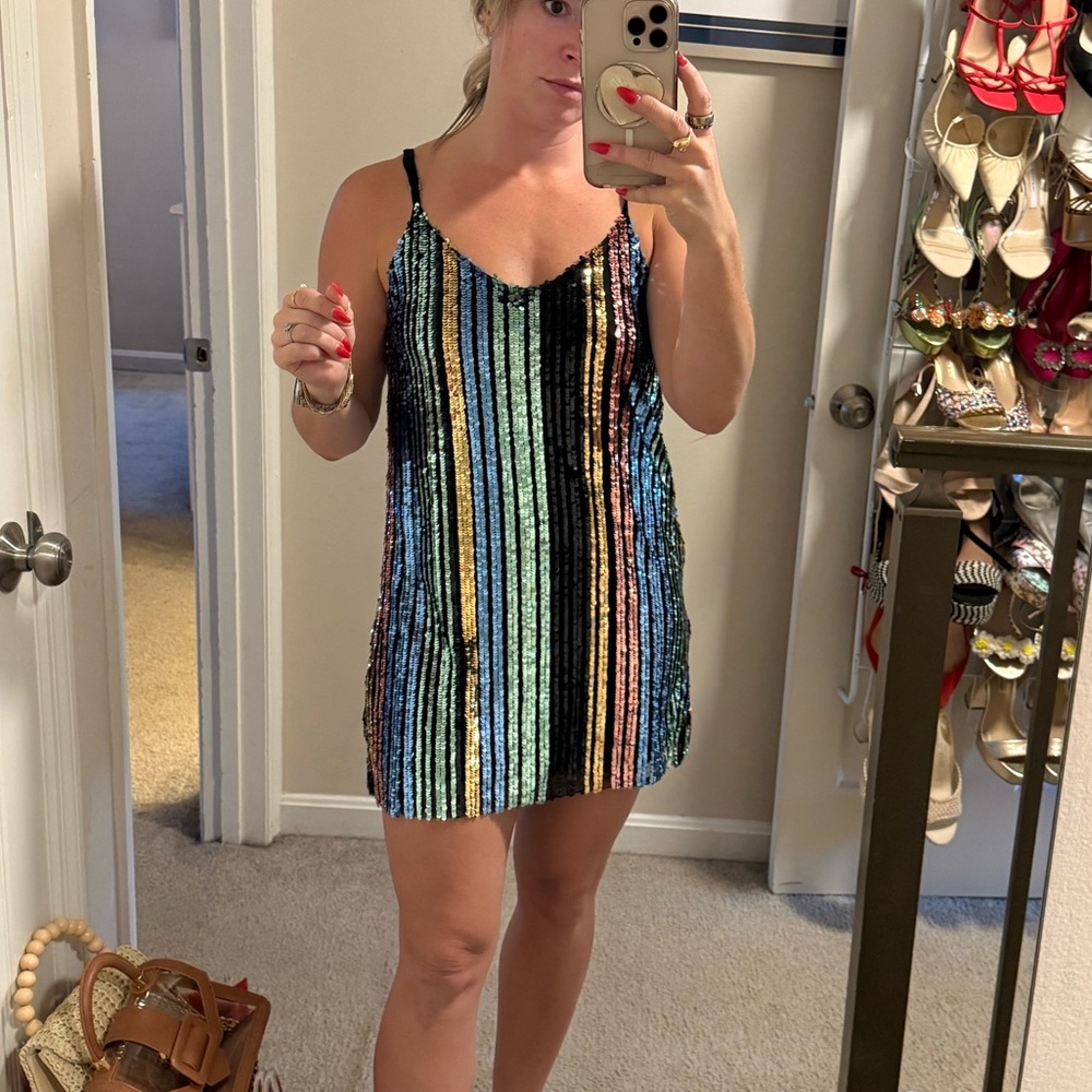 Show Me Your Mumu Multicolor Sequin Mini Dress